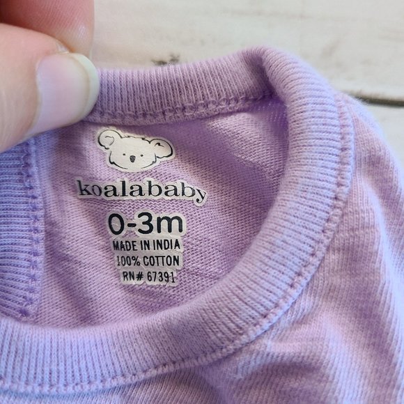 ♡ 5/$20 - Baby Koala Girl's Purple Born to Wear Diamonds Bodysuit 0-3mo. - Picture 5 of 6
